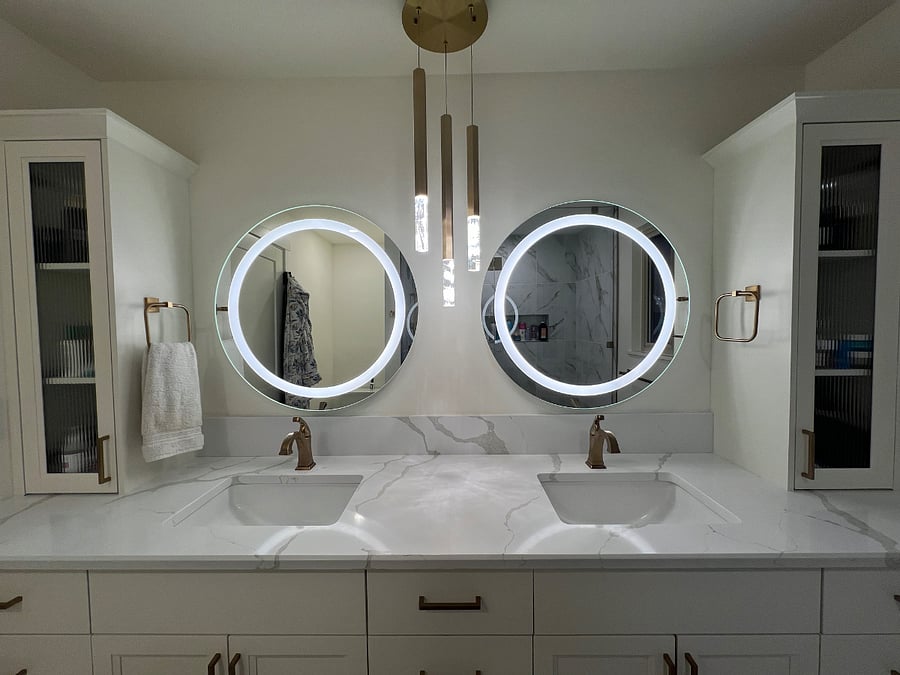 LED anti fog mirrors, modern three pendant chandelier