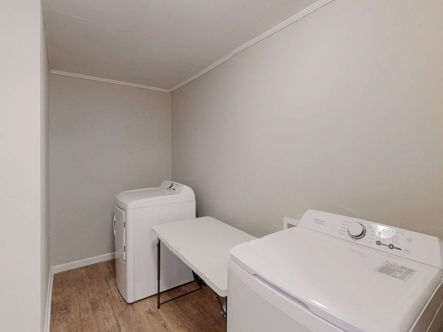 Folding area in laundry room