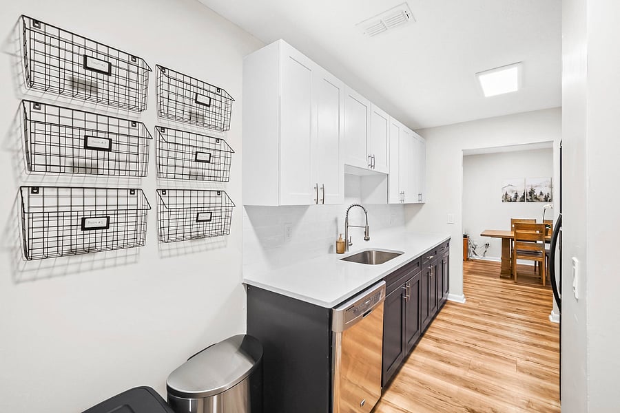 Kitchen and mailbox area