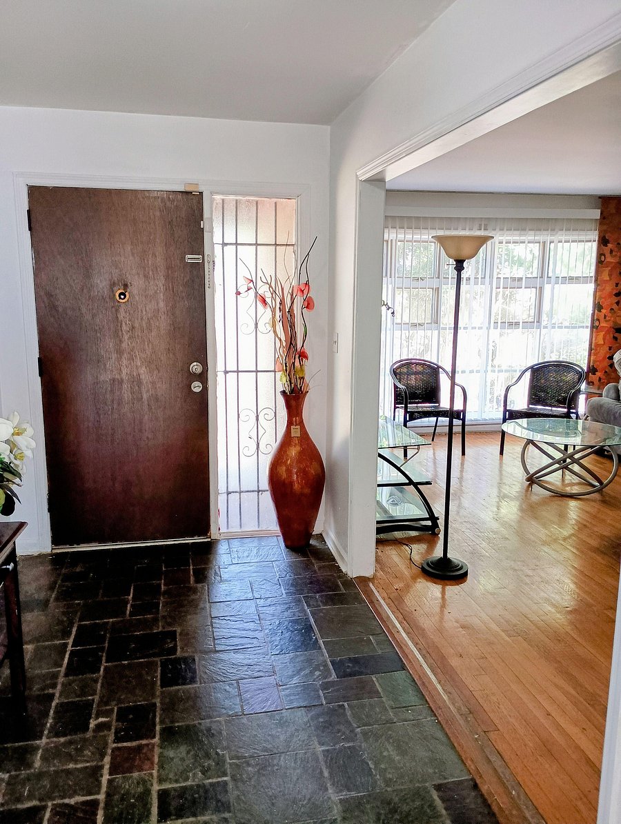 Front door and Living room
