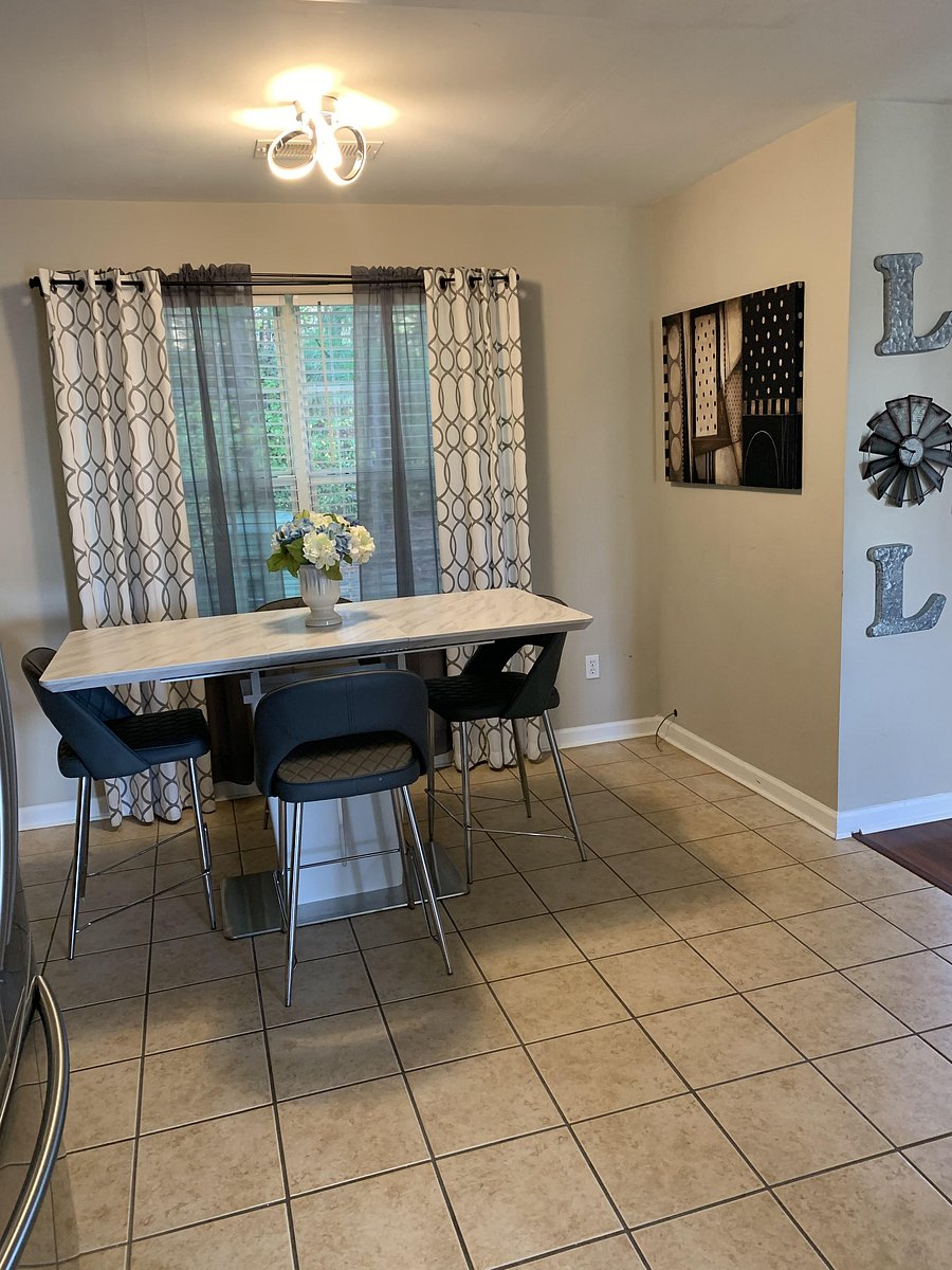 Dining room with large window. Perfect for coffee and a muffin.