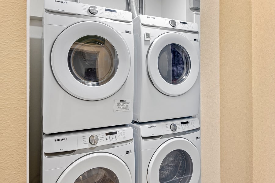 Two sets of Washer/Dryer for 5 people to share.