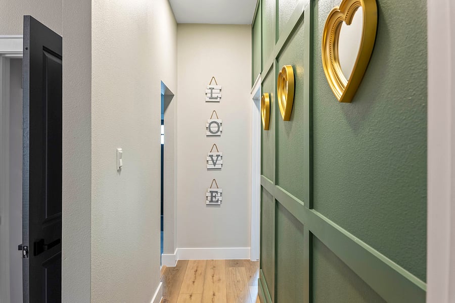 Designer touches in hallways and throughout the house