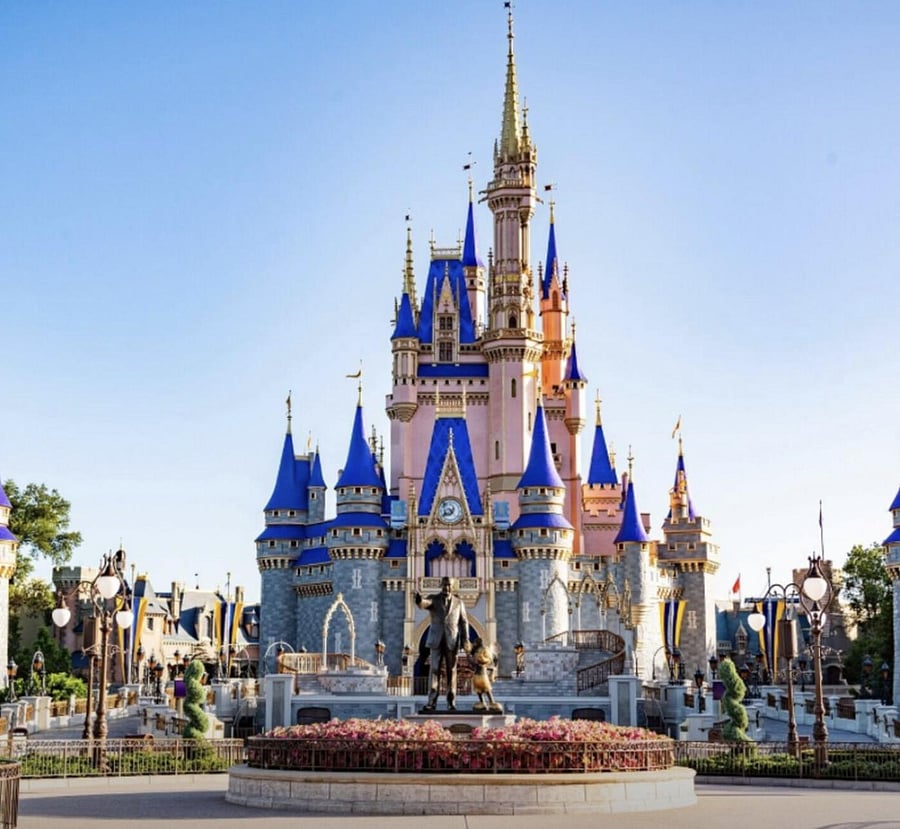Not a property photo; image shows a theme-park castle facade and plaza, not a residential rental exterior.