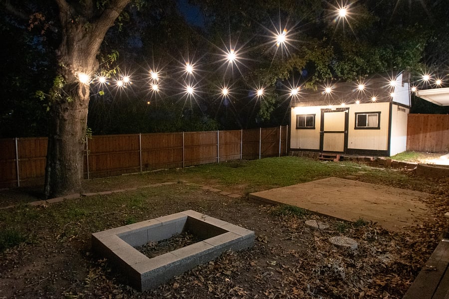 Spacious backyard.