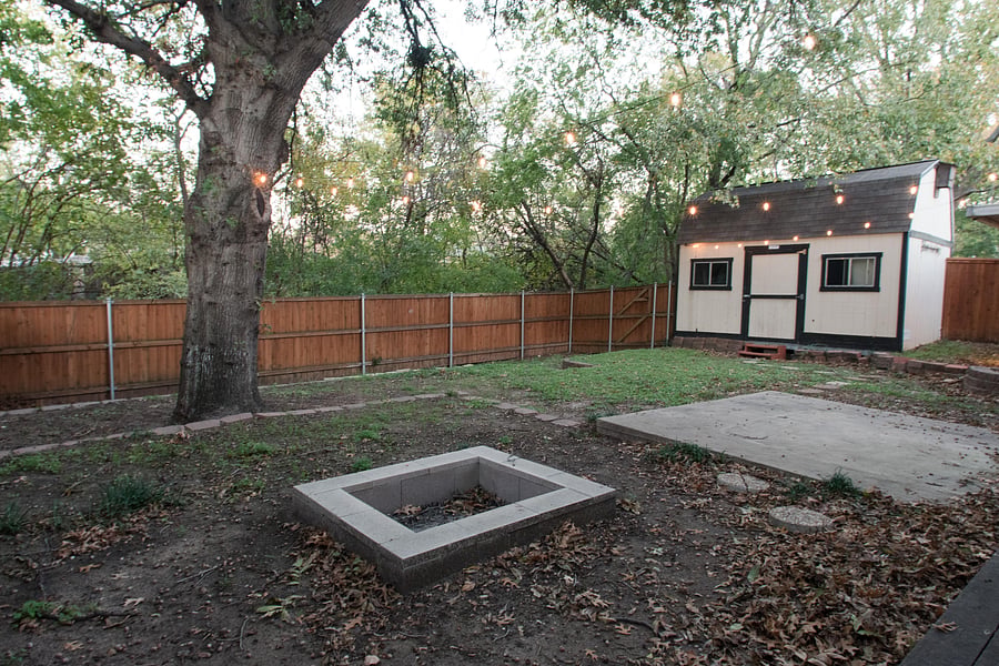 Spacious backyard.