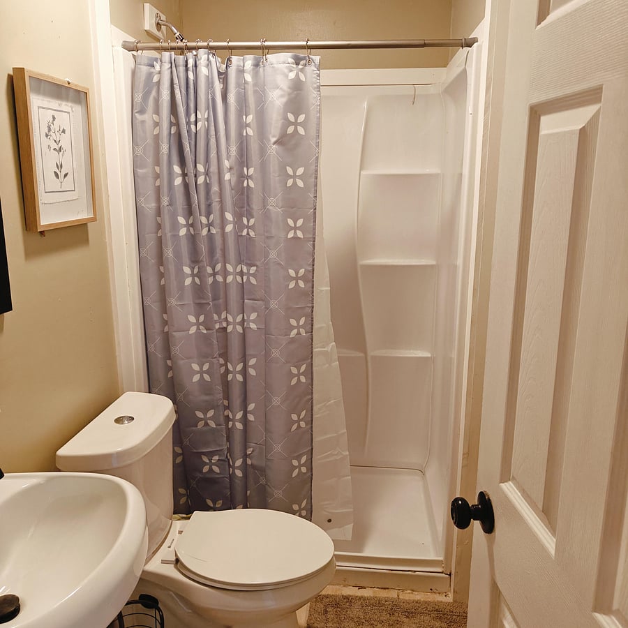 Full bathroom with shower. Access to extra shared bathroom