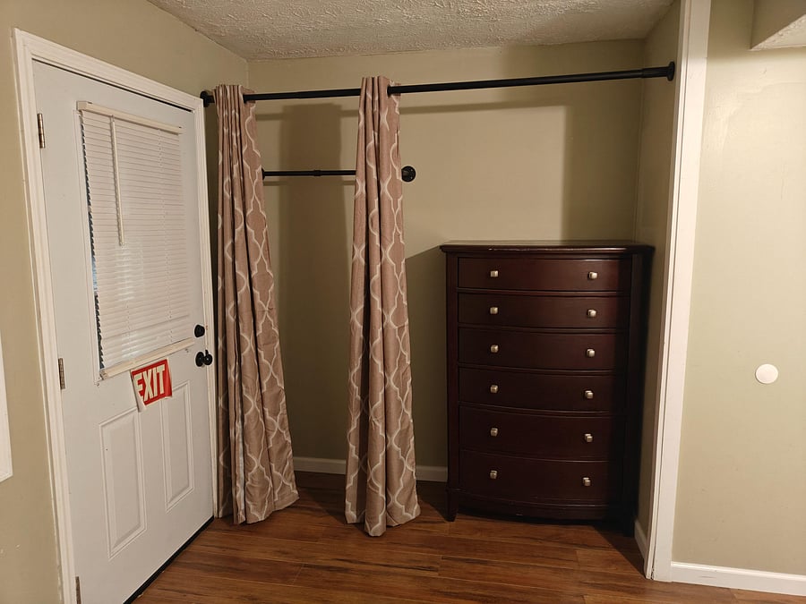 Clothes closet and dresser