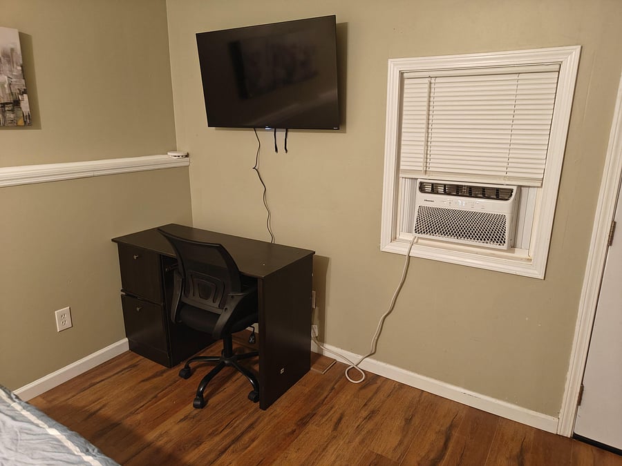 Desk and Chair. 42" TV. In-room AC