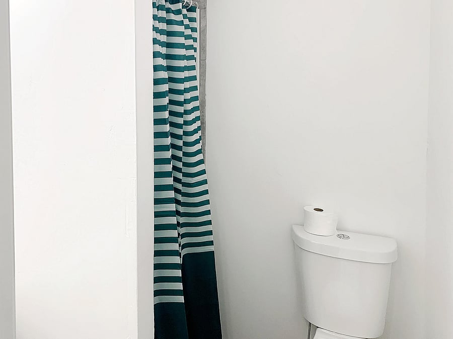 Hallway with shower