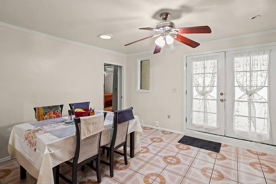 Dinning room with French door to outside Patio
