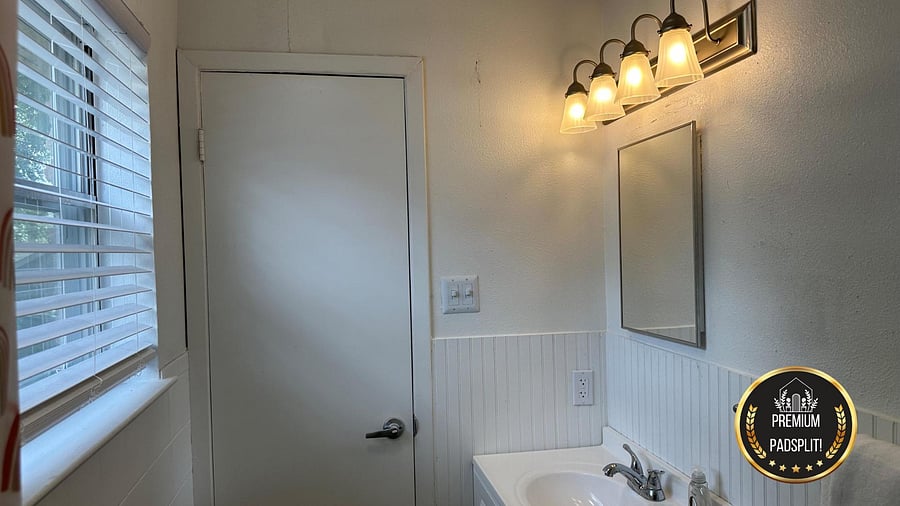 Roomy and clean bathroom