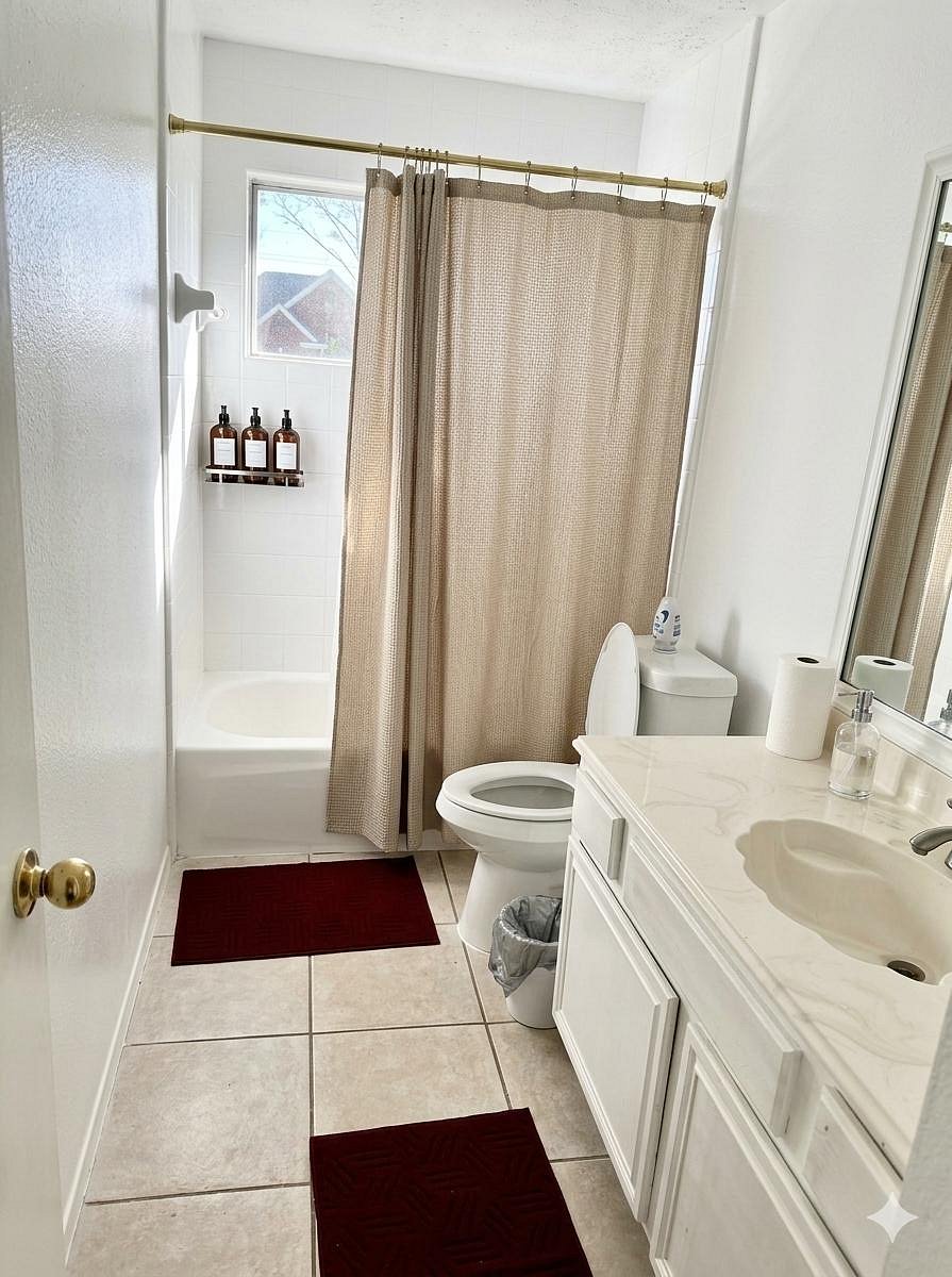 restroom in the hallway we clean regularly