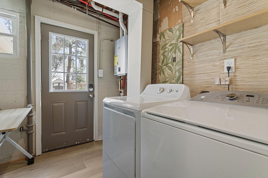 Back door and laundry room