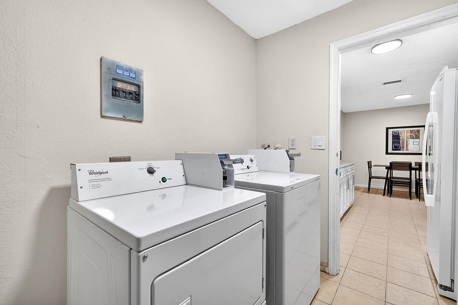 On-Site, Shared Laundry Room with coin operated washer & dryer