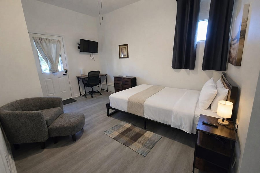Spacious bedroom with private entrance