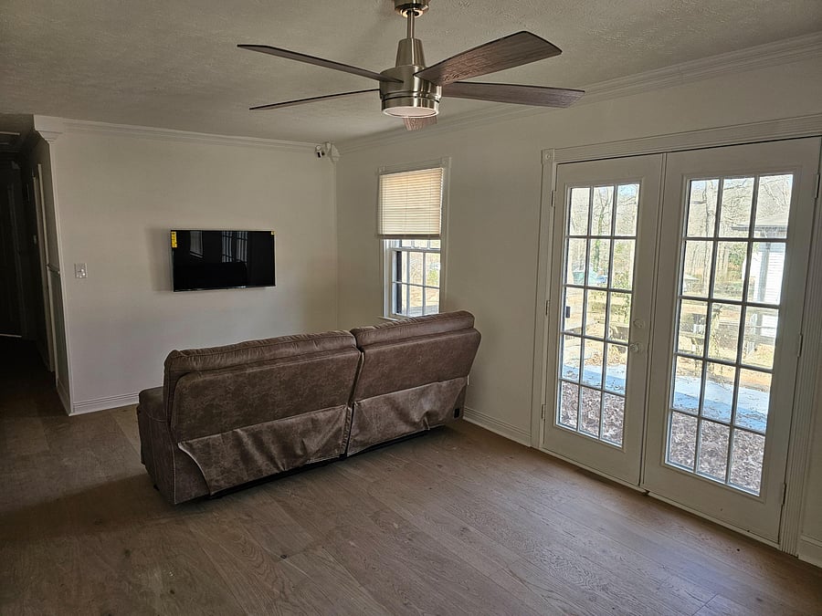 Reclining leather couch