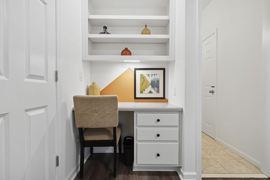 Large Workspace with Additional Storage and Looking in toward