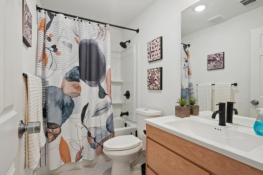 One of the shared bathrooms, this is shared by Rooms, 2, 3, and 4.