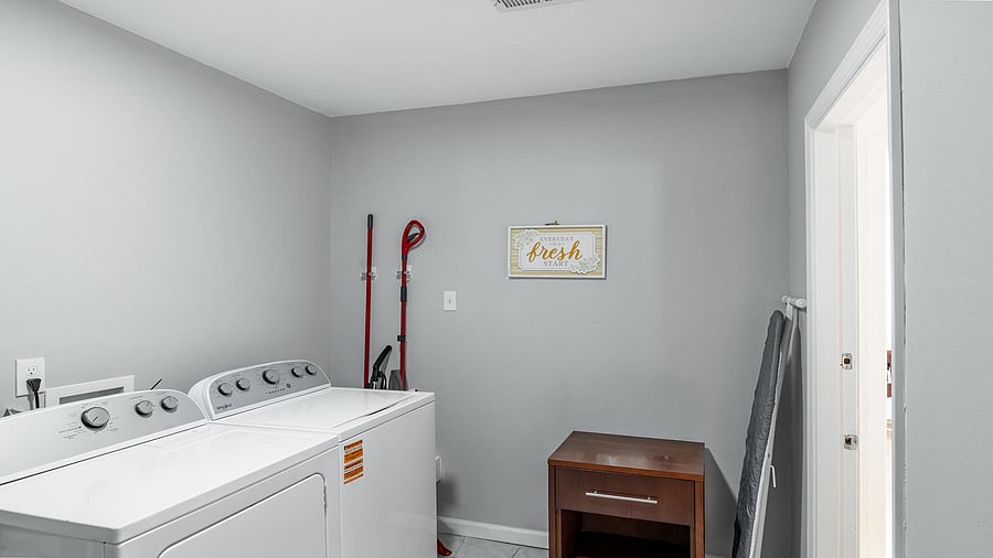 Brand new laundry machines and cleaning supplies