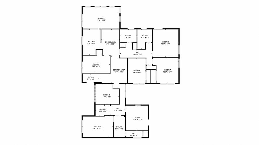 House Floor plan with Dimensions