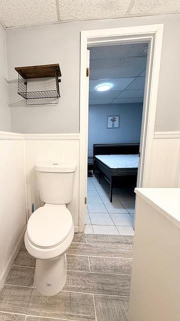Full bathroom with shower. This bathroom is shared between room 5 and 6