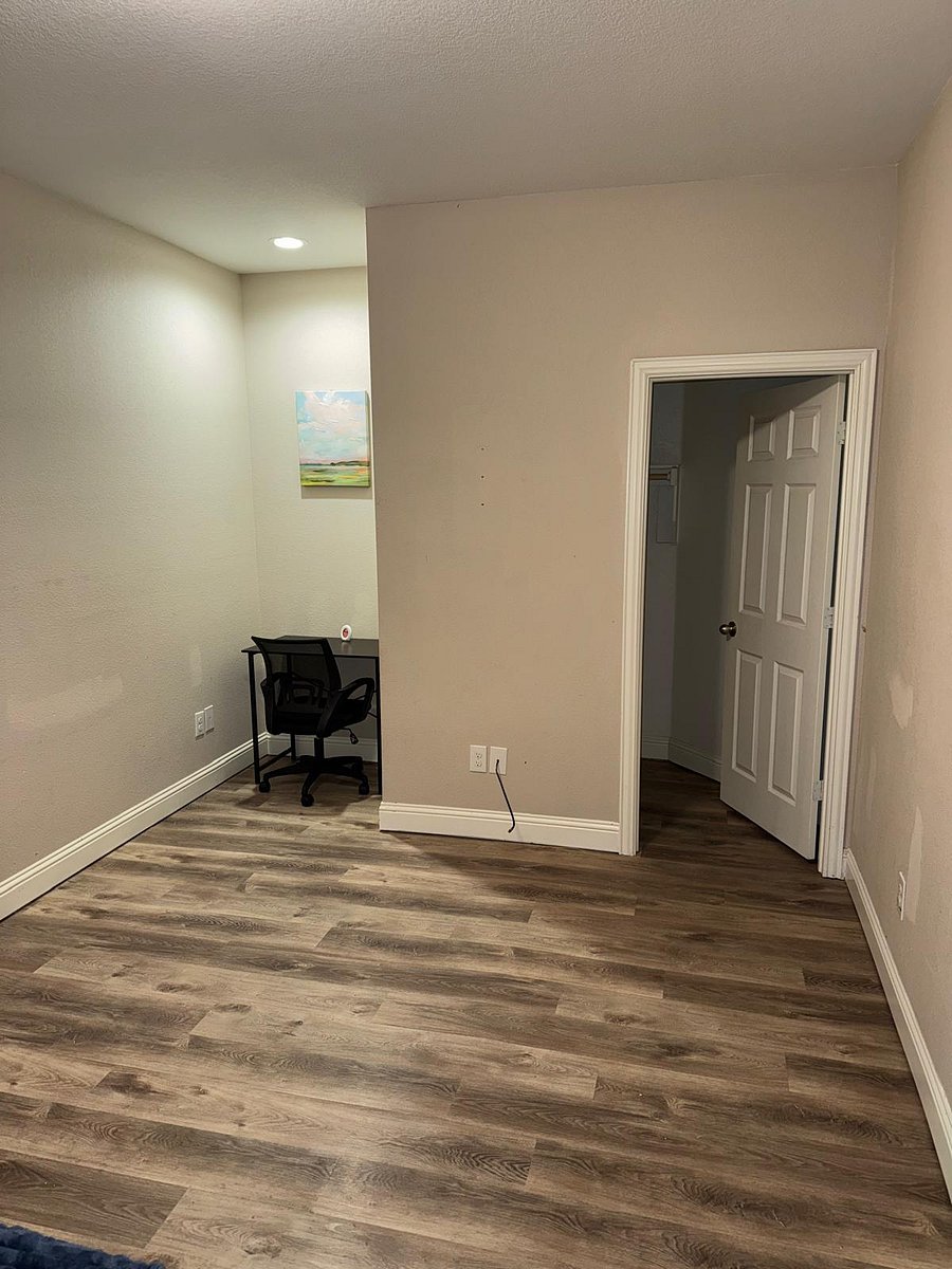 Enjoy the luxury of a spacious walk-in closet, perfect for keeping your wardrobe organized.