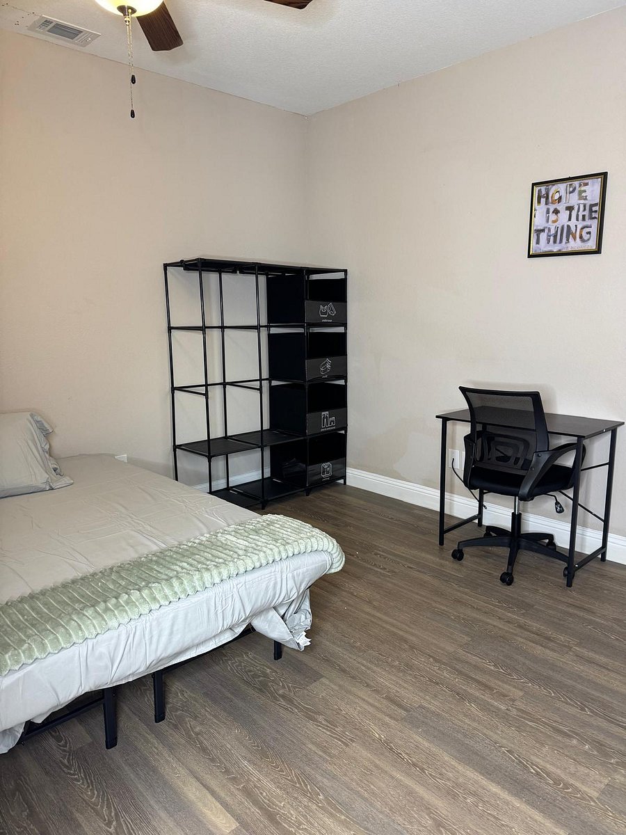 1st Level Fully furnished with a cozy bed, a sleek desk for work or study, and a roomy closet to keep everything organized.