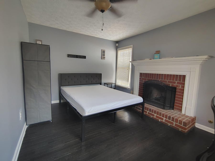 The newest room in the house with a work space and Smart TV.