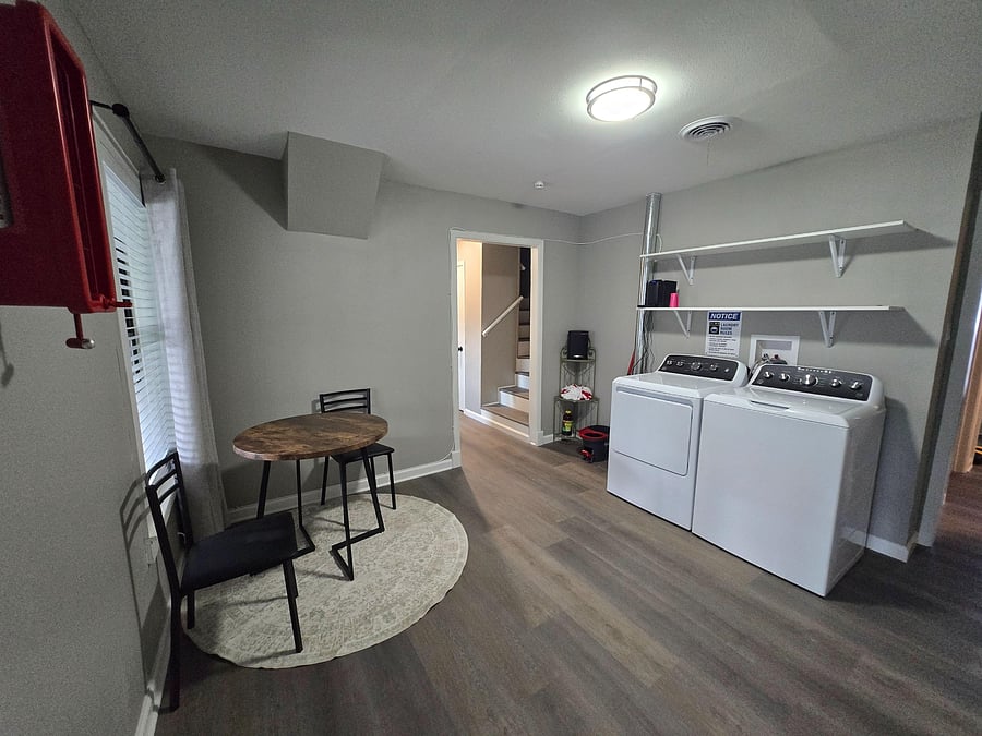 Laundry room and sitting area