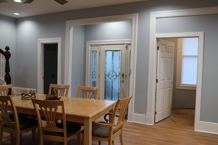 Main door and laundry room