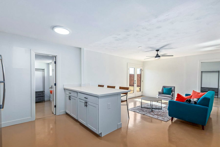 Kitchen and living room