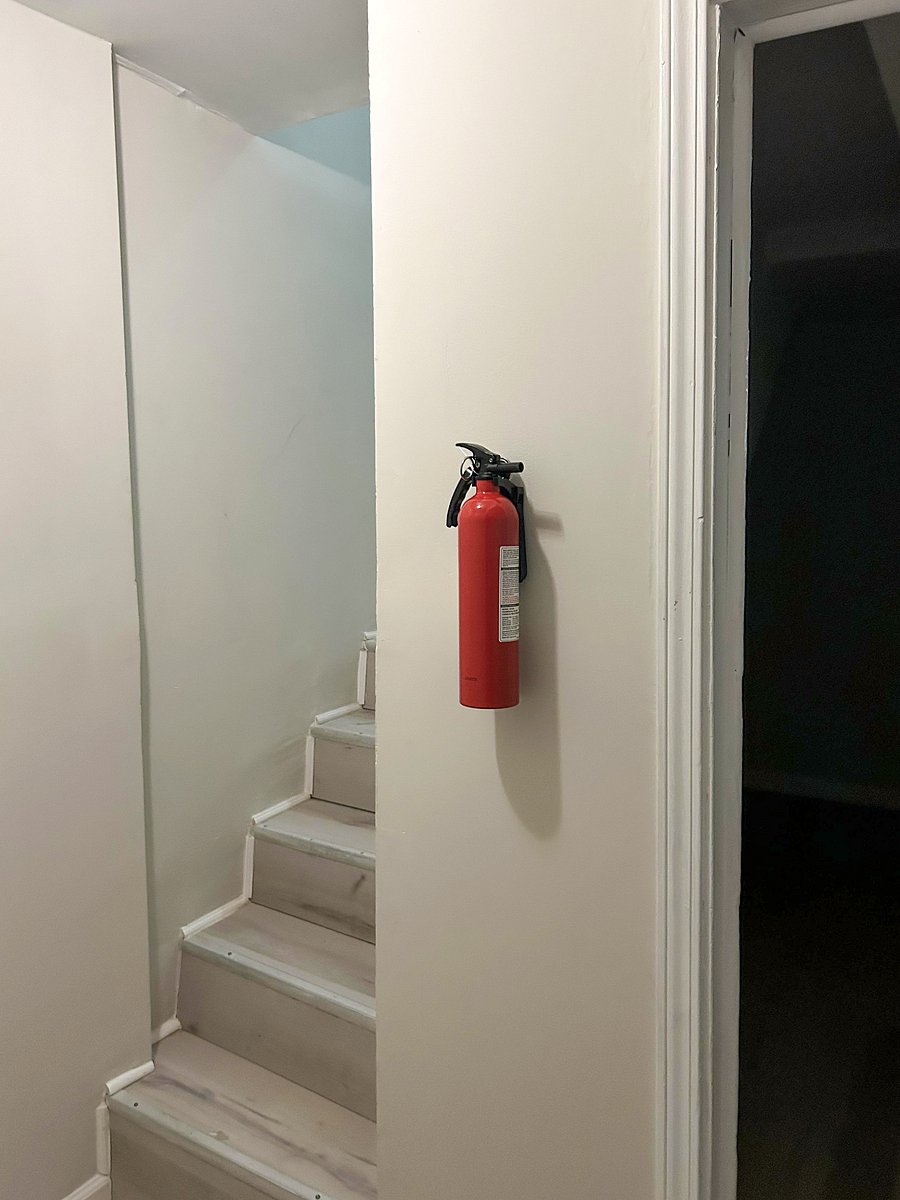 Downstairs fire extinguisher