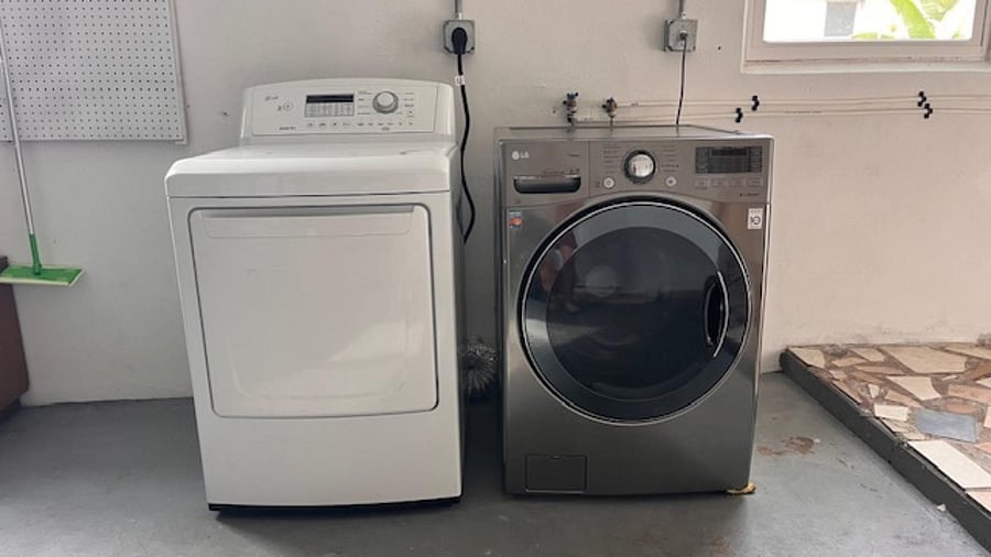 Washer/Dryer inside attached garage