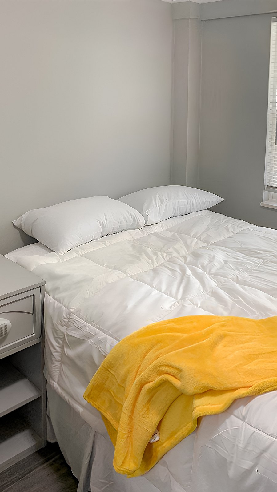 Bed and Nightstand with safe