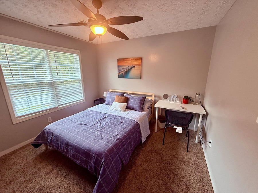 Queen-size bed setup