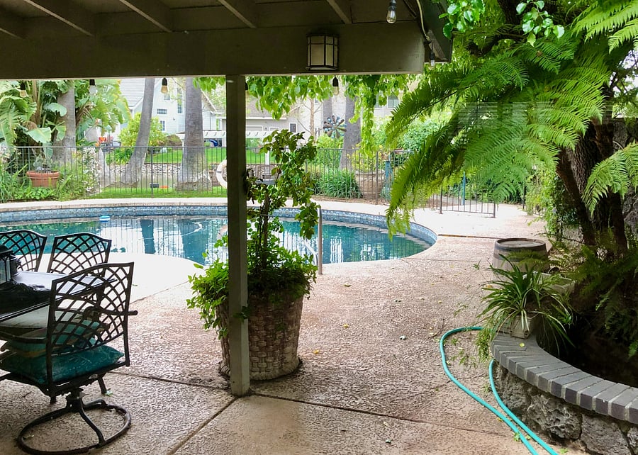 Recharge outdoors: Private patio with koi pond just outside your door, plus easy access to lakeside seating and pool area. A quiet place to unwind after work.