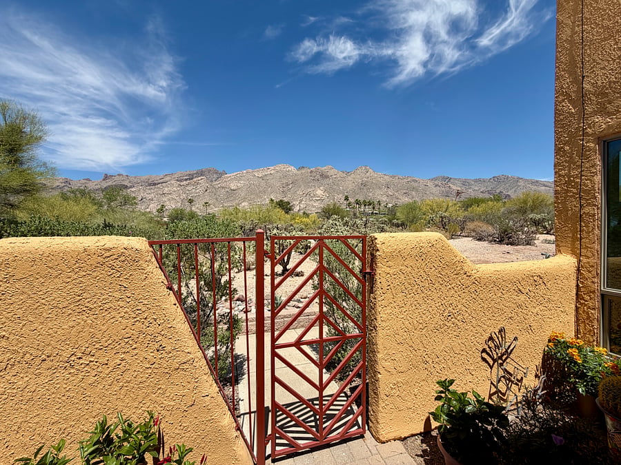 View from the front gate of the house