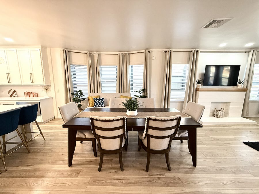Main Floor Conference Table for Co-Working Space located in between the living area and the kitchen