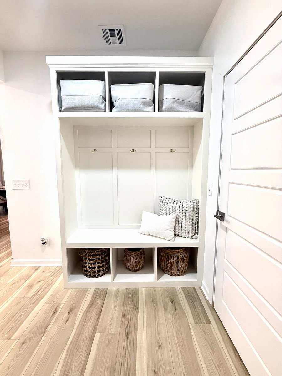 Mud Room at Back Door Entry. Kitchen is to the left. Pantry Door is to the right