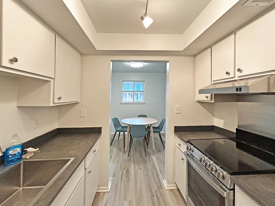 Fully stocked kitchen with dishwasher