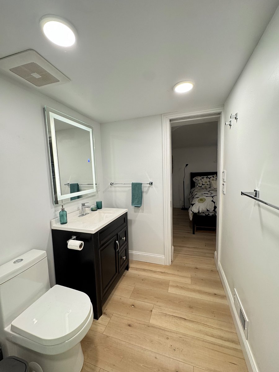 Bathroom - Picture taken from the inside, showing the bedroom