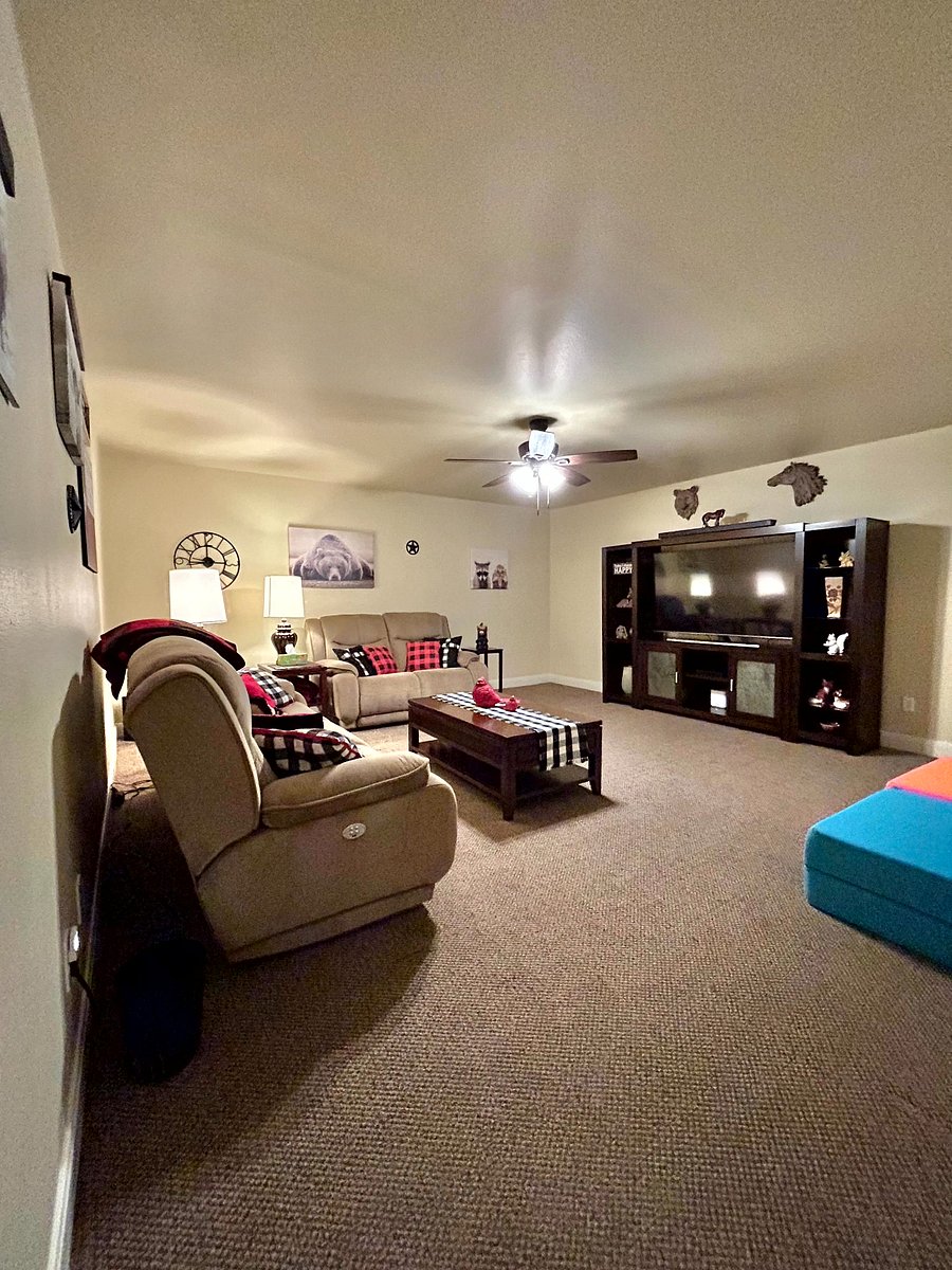 Basement Media Room (Can Make 4th Bedroom) with 75" Smart TV