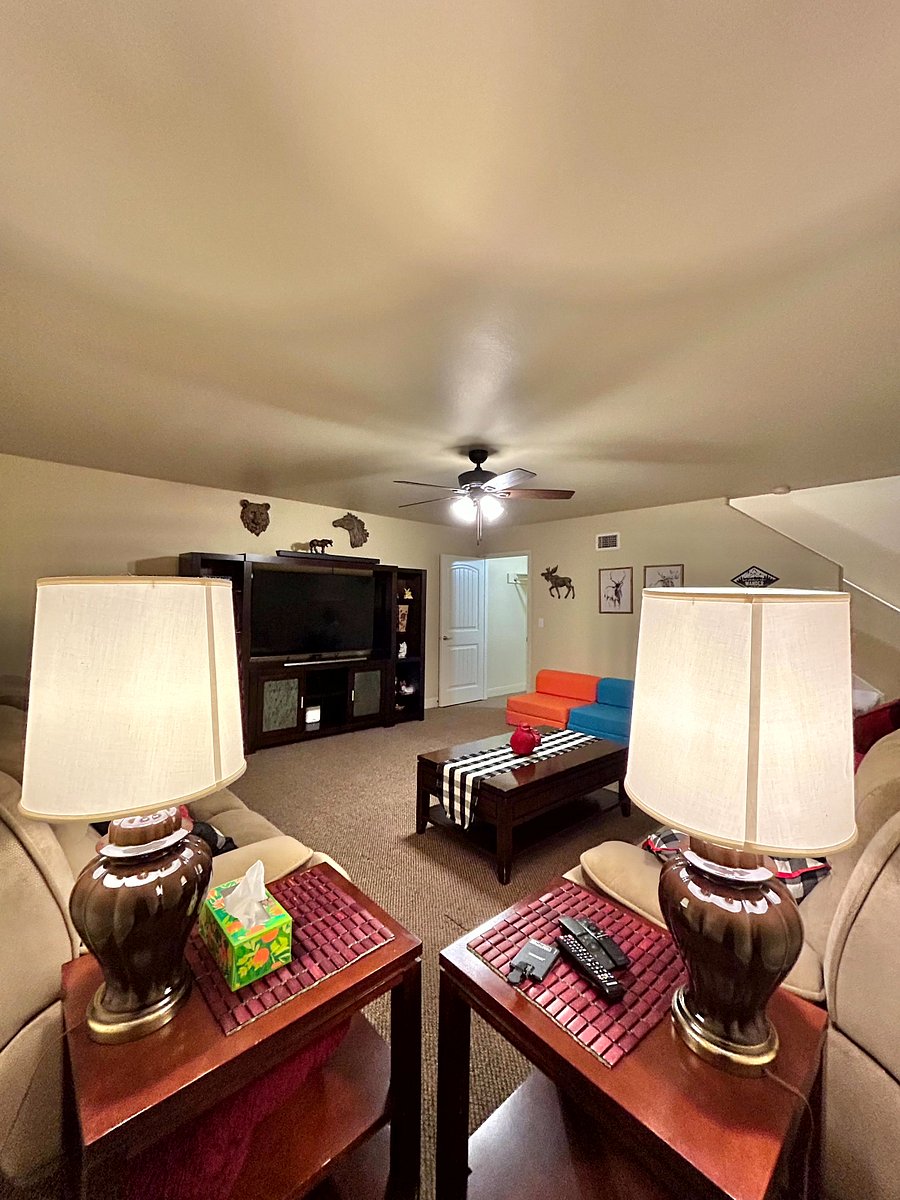 Basement Media Room (Room To Add A Murphy-style Bed) with 75" Smart TV