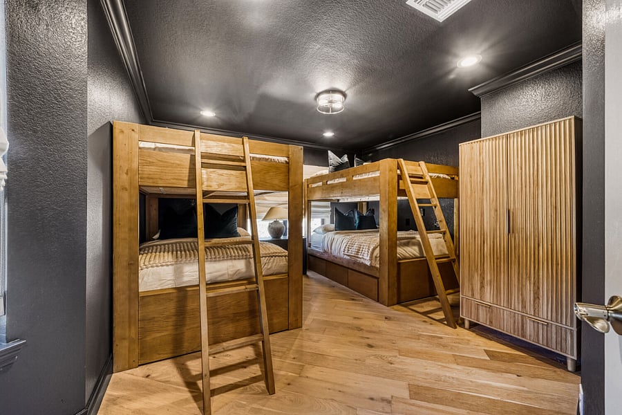 2 Full Size bunk beds sleep up to 8