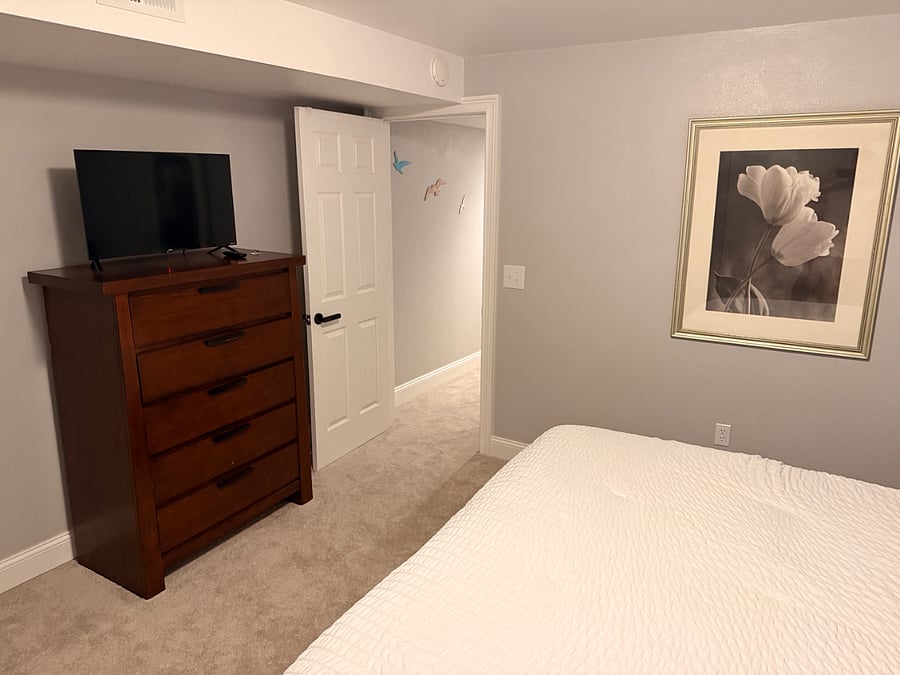 Basement King Bedroom from inside. 