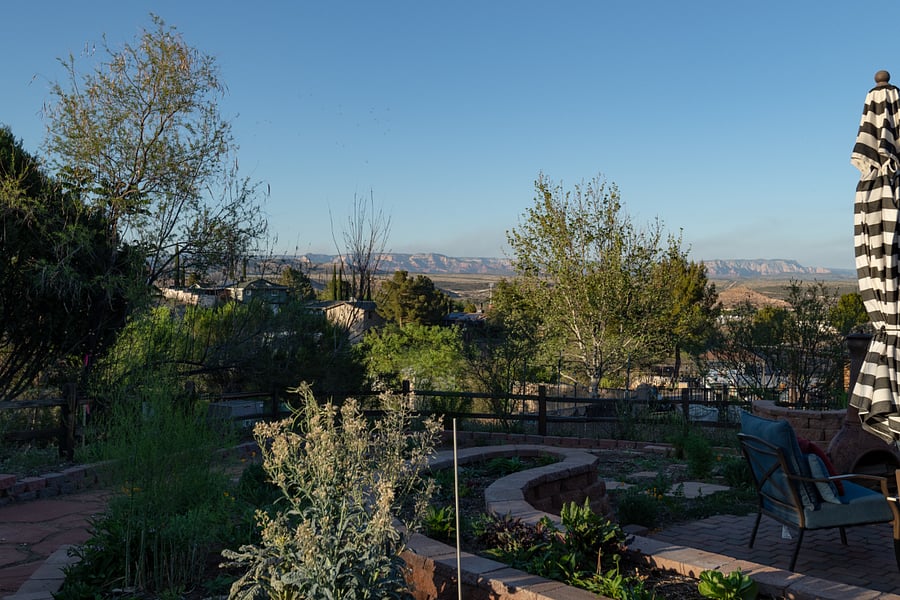 view of Sedona mountains from back patio