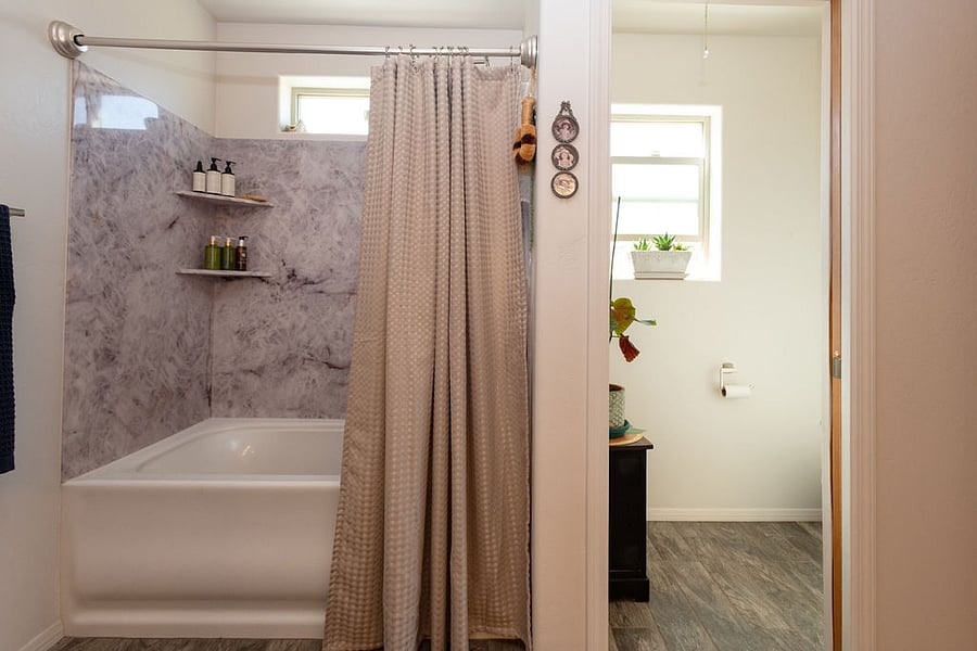 Master bath includes rain shower