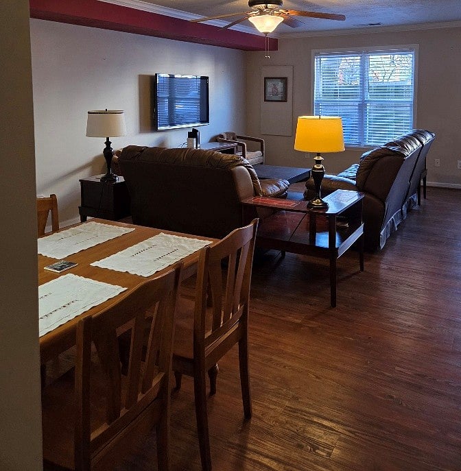 Dining area next to the living room
