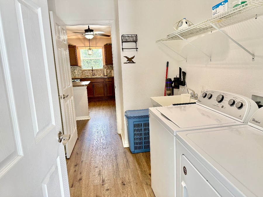Indoor Washer, Dryer & Utility Sink w/ Access to the Attached Garage